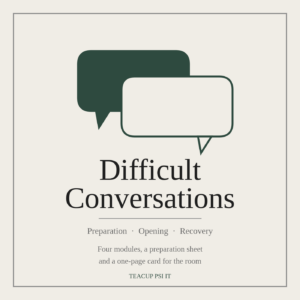 Difficult Conversations: Preparation, Opening and Recovery